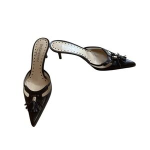 Yves Saint Laurent Black Pointed Heels with Tassels